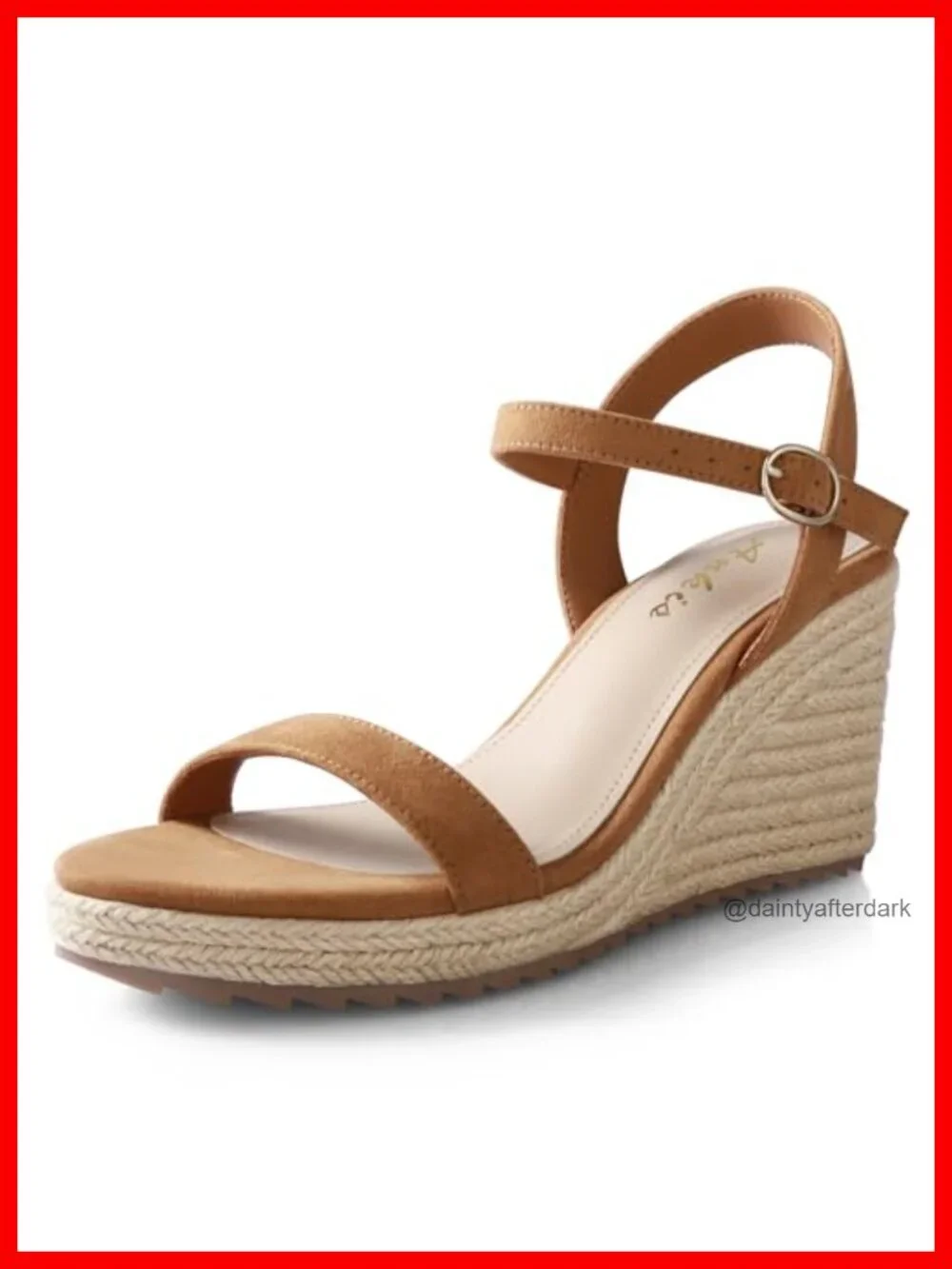 Women's Espadrille Wedge Sandals – Lightweight PU Ankle Strap Open Toe Heels
